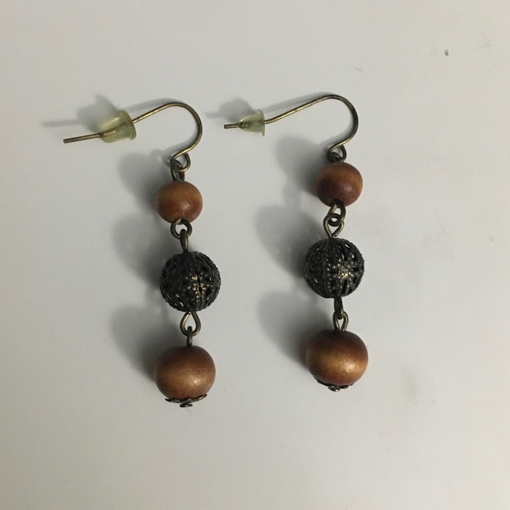 Brown & Brass Earrings